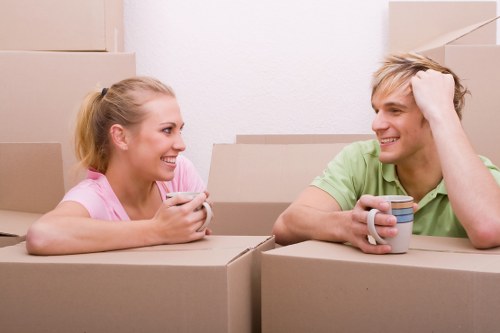 Household furniture being loaded during a Queens Park home move